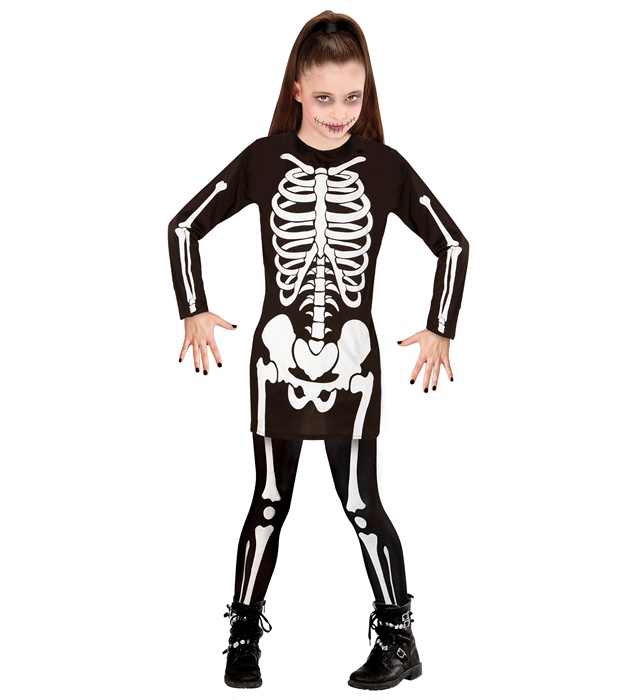 Costum Schelet Rochie Halloween Fetita