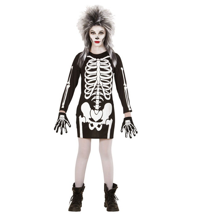 Costum Schelet Rochie Halloween Fetita