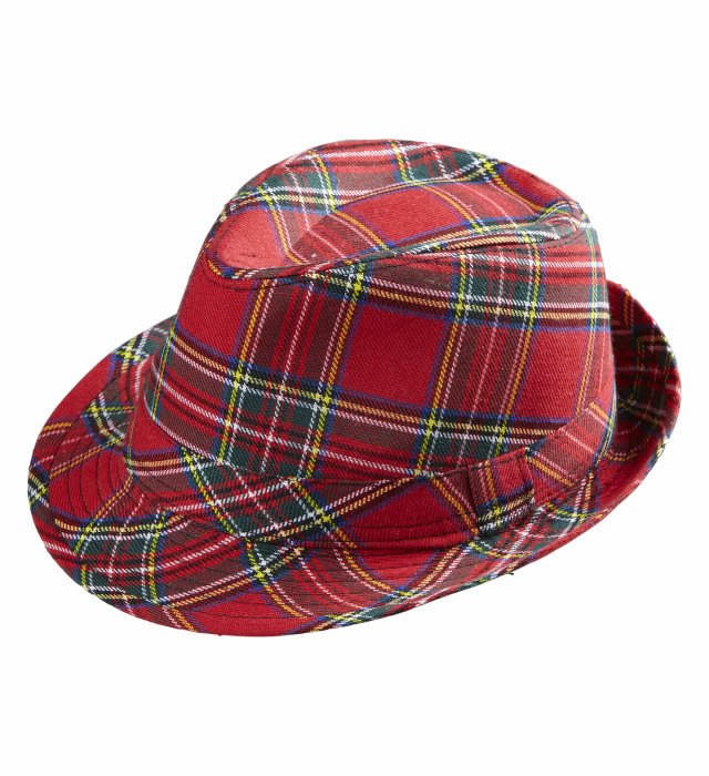 Palarie Fedora Tartan