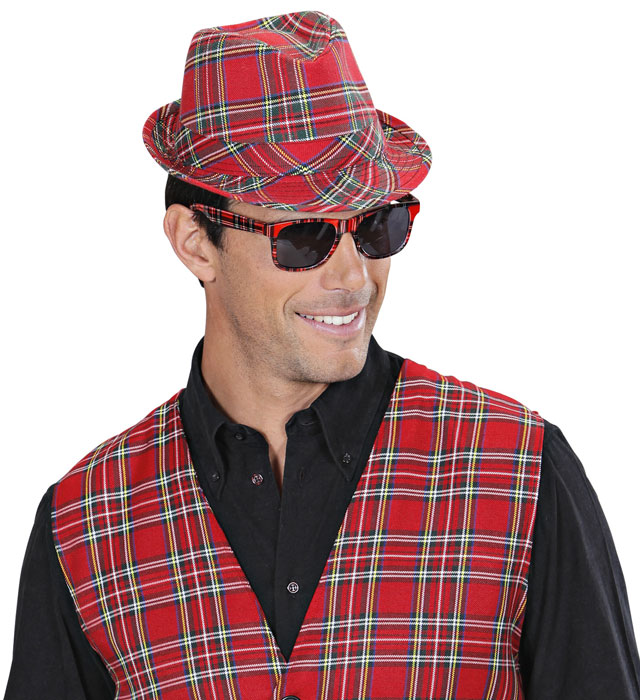 Palarie Fedora Tartan