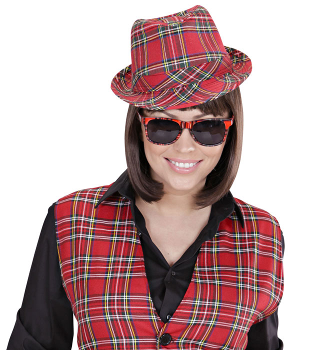 Palarie Fedora Tartan