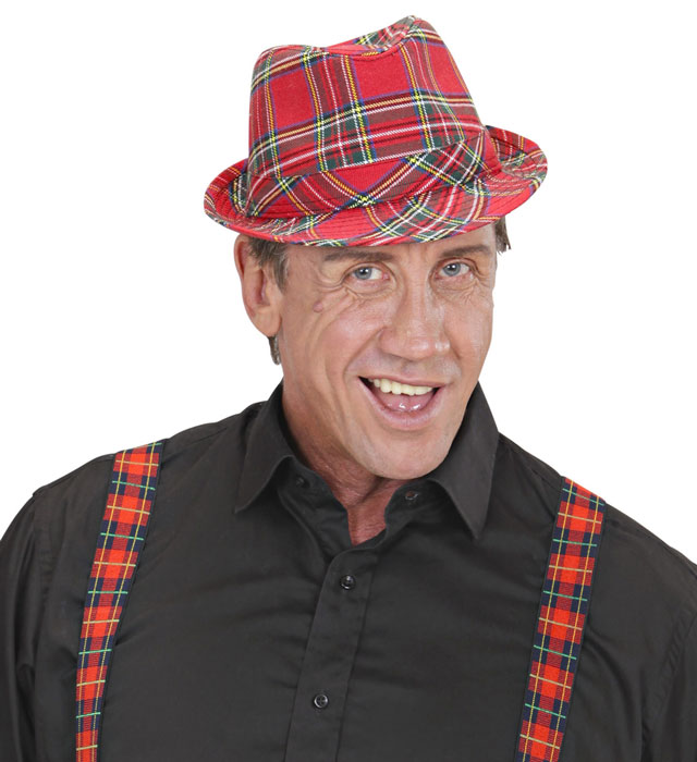 Palarie Fedora Tartan