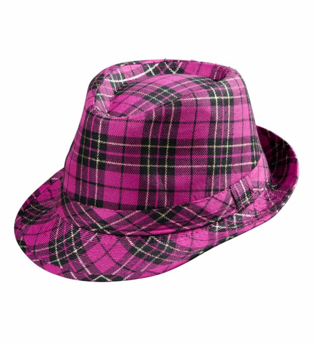 Pălărie Fedora Carouri Roz