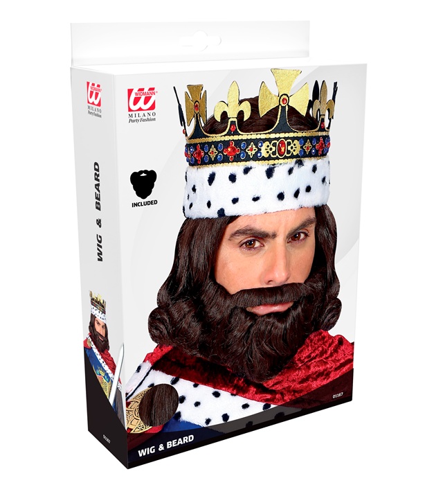 Peruca Rege Medieval Cu Barba