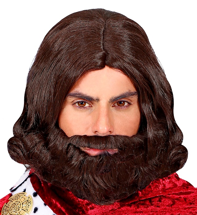 Peruca Rege Medieval Cu Barba
