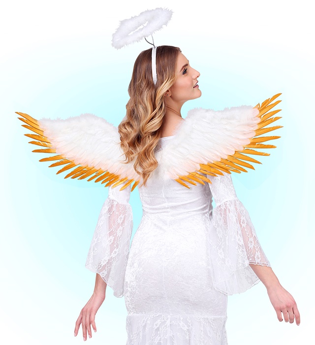 Aripi Inger Alb-Aurii 100 Cm
