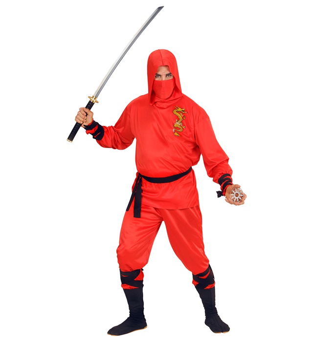 Costum Ninja Roșu Adult