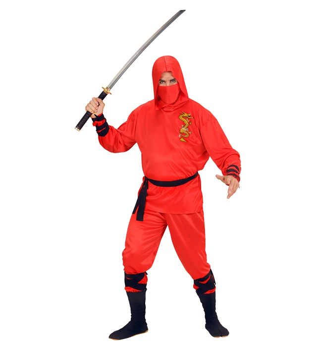 Costum Ninja Roșu Adult