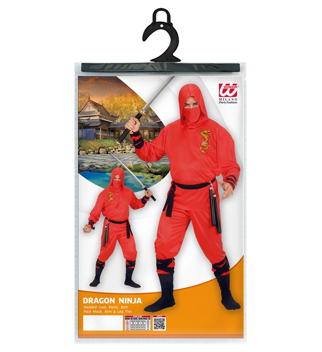 Costum Ninja Roșu Adult