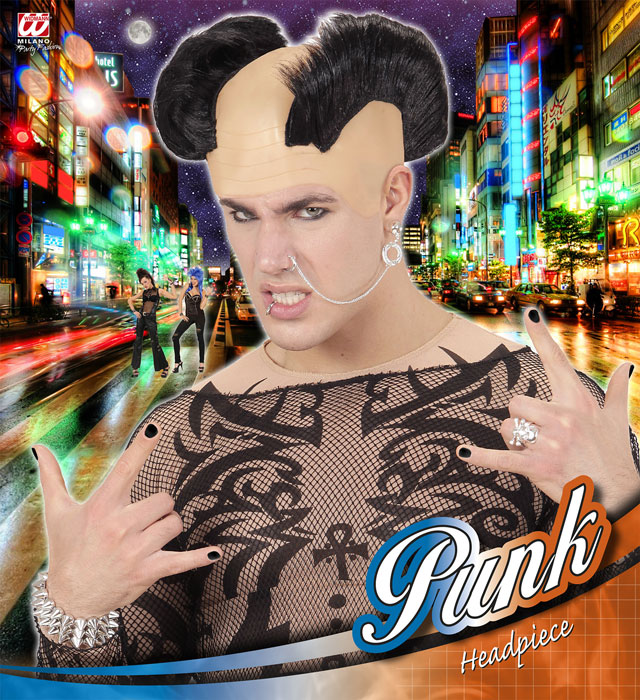 Peruca Punk Neagră