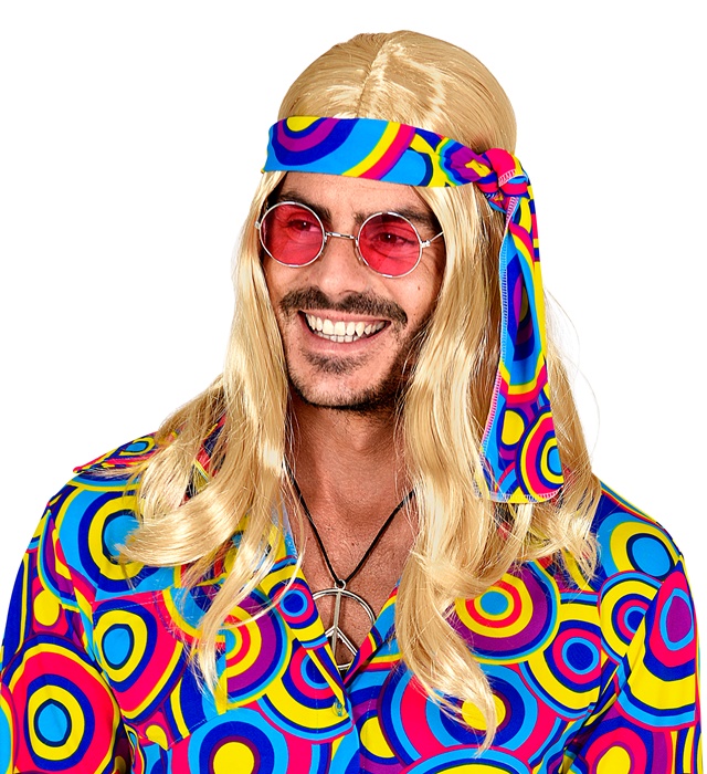 Peruca Blonda Anii 70 cu Bandana