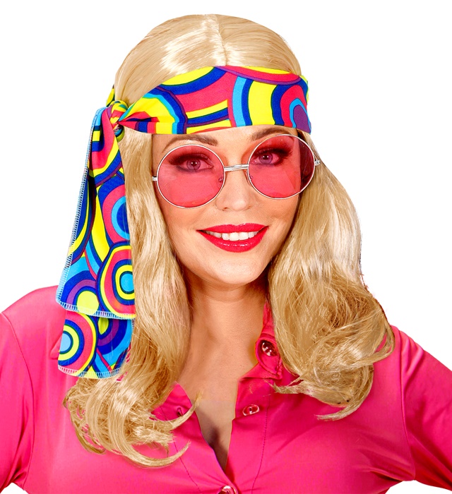 Peruca Blonda Anii 70 cu Bandana