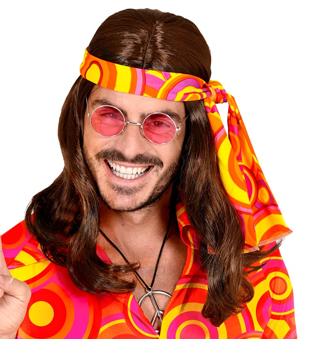 Peruca Satena Anii 70 cu Bandana