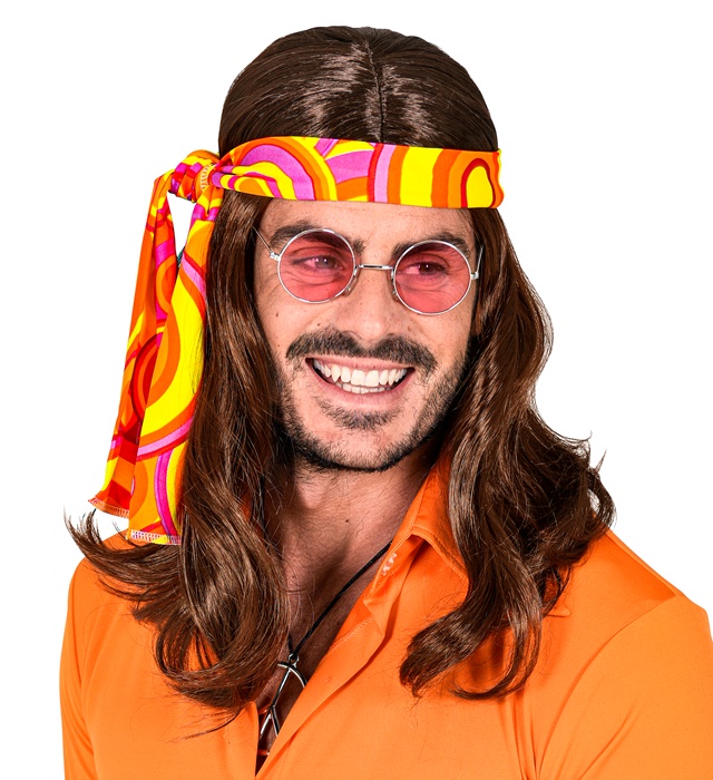 Peruca Satena Anii 70 cu Bandana