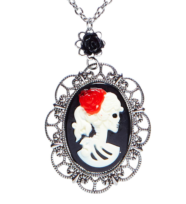 Colier Schelet Cameo Dia De Los Muertos