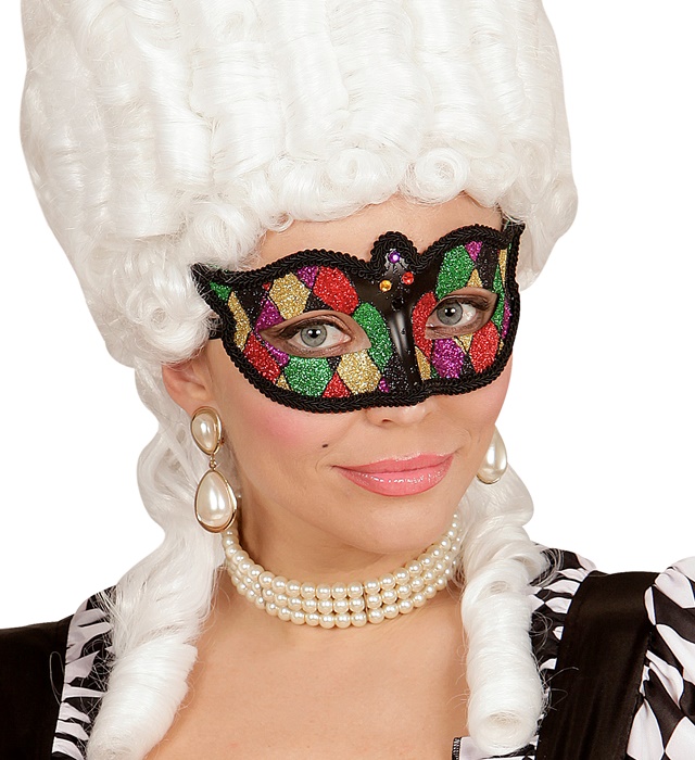 Mască Arlechin Glitter