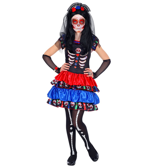 Costum Schelet Colorat Fete
