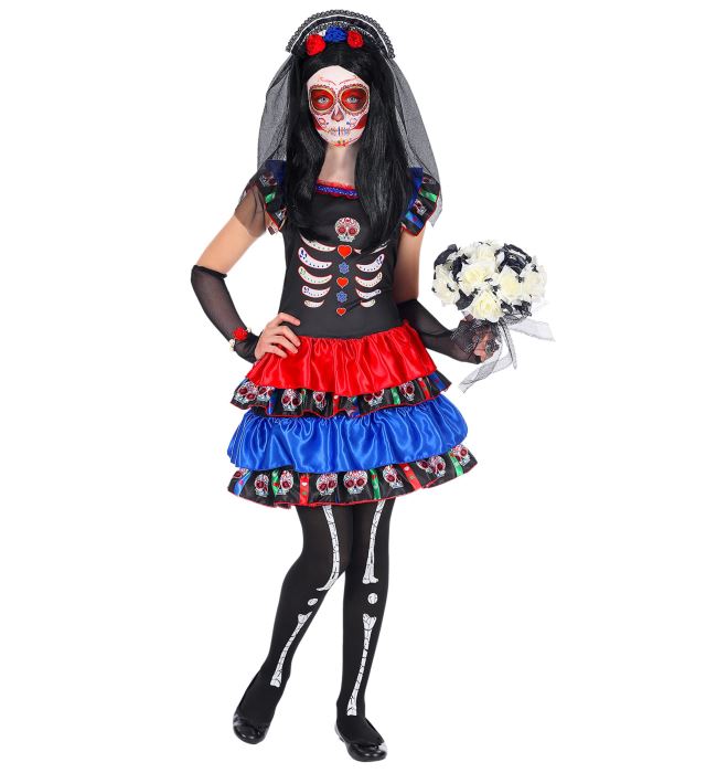 Costum Schelet Colorat Fete