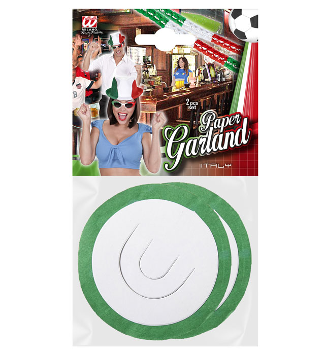 Set de 2 ghirlande cu steagul Italiei, 3 m