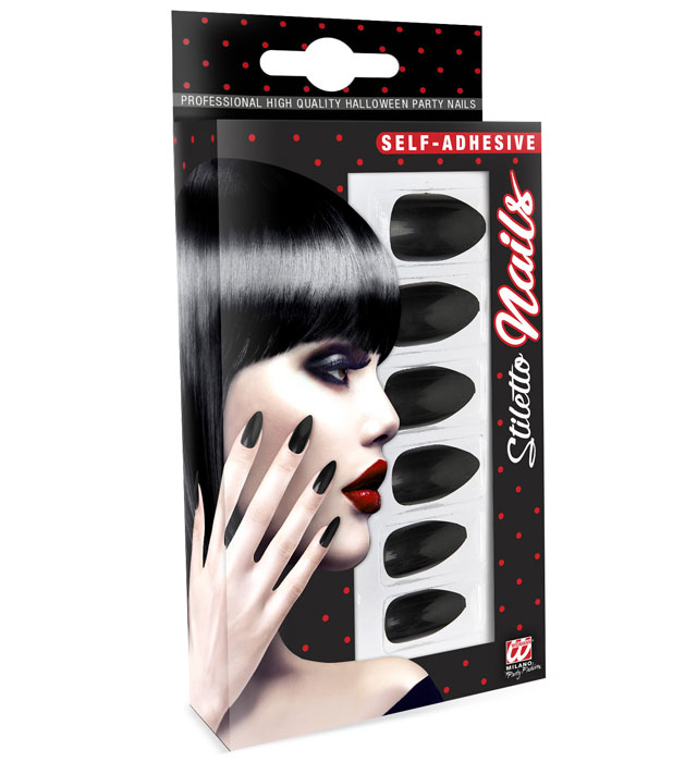 Unghii False Stiletto Negre