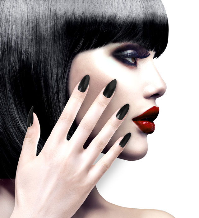 Unghii False Stiletto Negre
