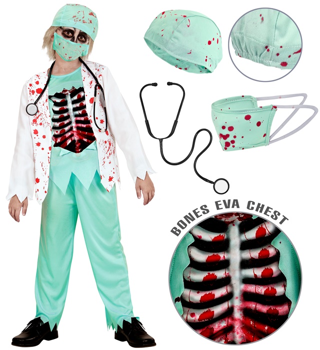 Costum Chirurg Alb Zombie Baiat