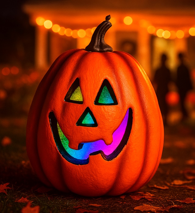 Dovleac Halloween Luminos 23 Cm