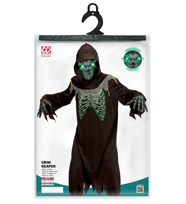 Costum Schelet Ochi Luminosi Halloween