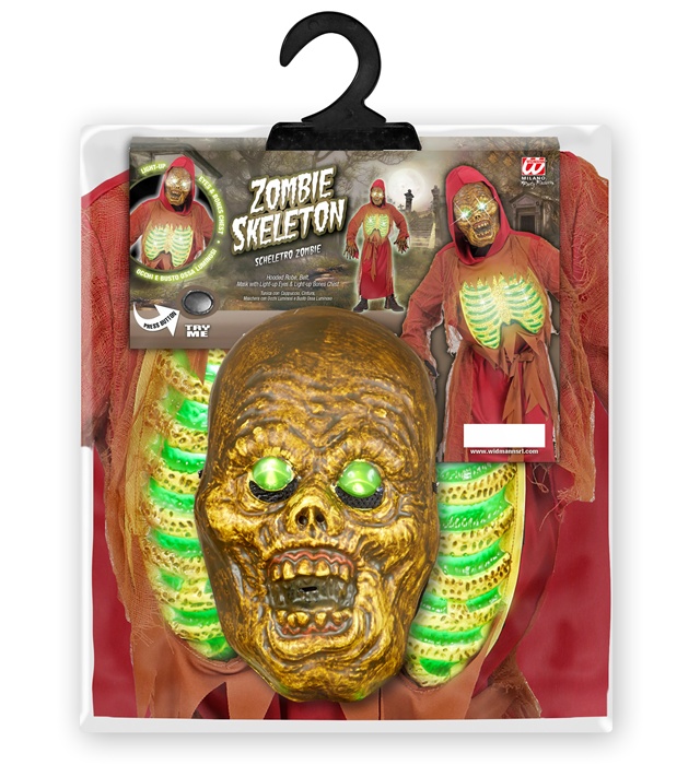 Costum Schelet Zombie Radioactiv