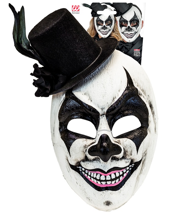 Masca "Commedia Dell`Arte" Alb/Negru