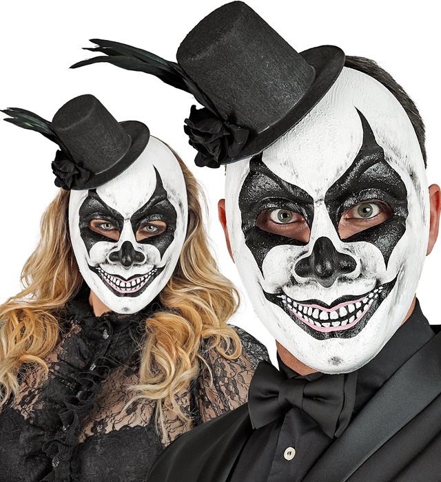 Masca "Commedia Dell`Arte" Alb/Negru