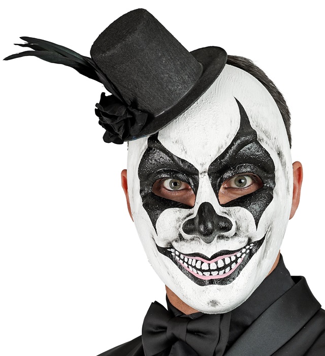 Masca "Commedia Dell`Arte" Alb/Negru