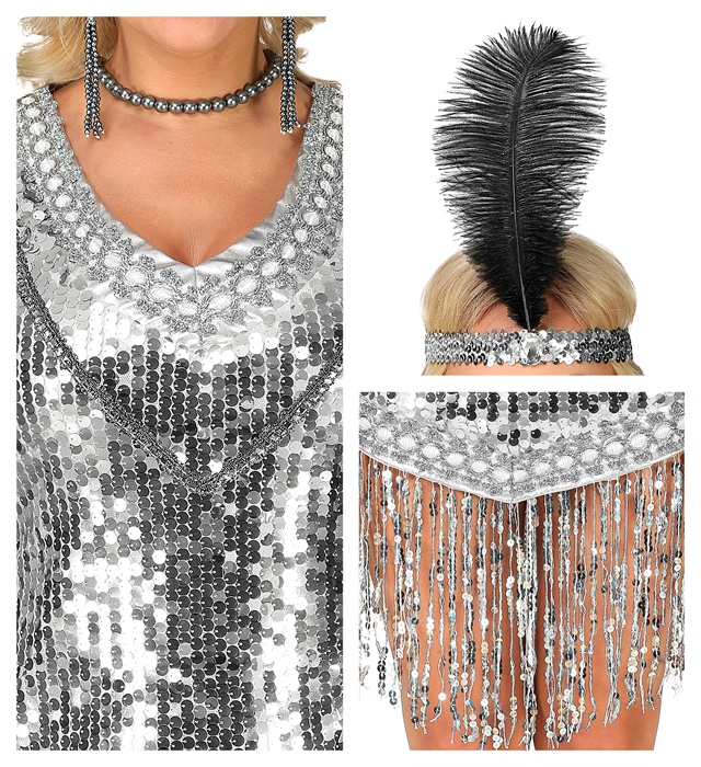 Costum Charleston Argintiu