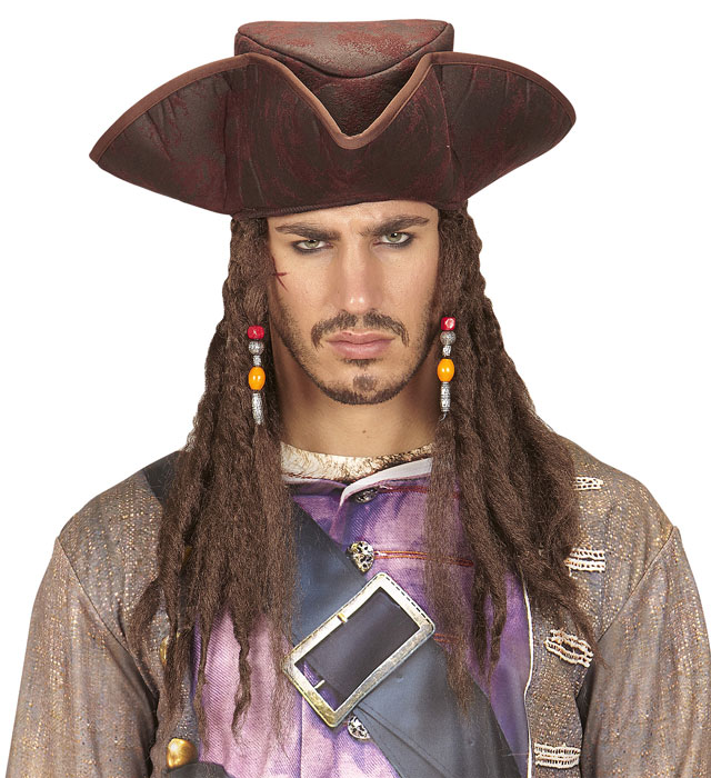 Palarie Tricorn Pirat Cu Dreaduri