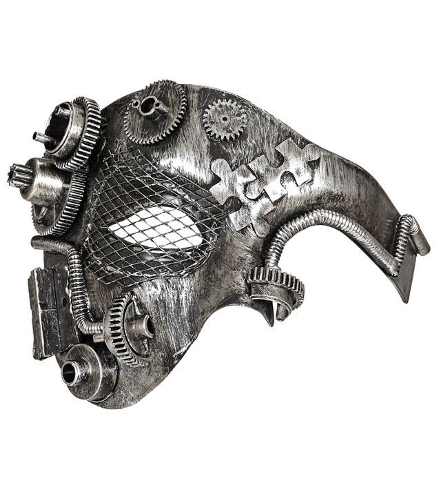 Mască 1/2 Fată Stempunk Silver