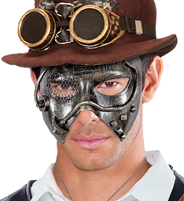 Mască Steampunk Argintie