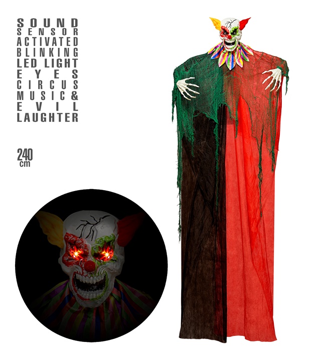 Decor Creepy Clown Animat 240 cm