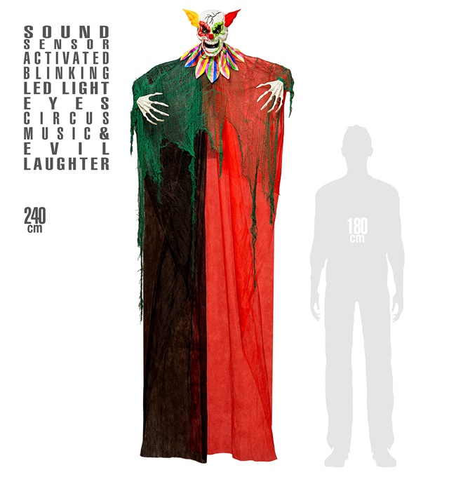 Decor Creepy Clown Animat 240 cm