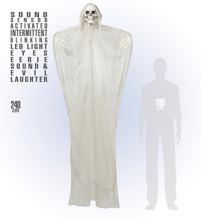 Decor Grim Reaper Animat Alb 240 cm