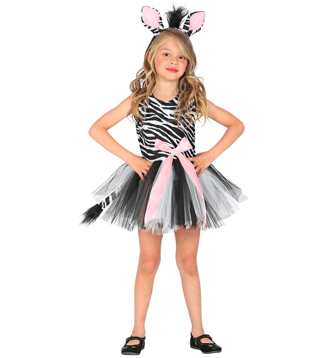 Costum zebră cu rochie tutu pentru fete