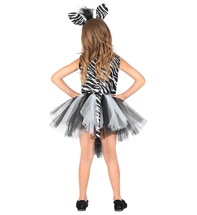 Costum zebră cu rochie tutu pentru fete