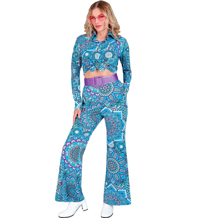 Pantaloni Anii 60 Albastri Dama