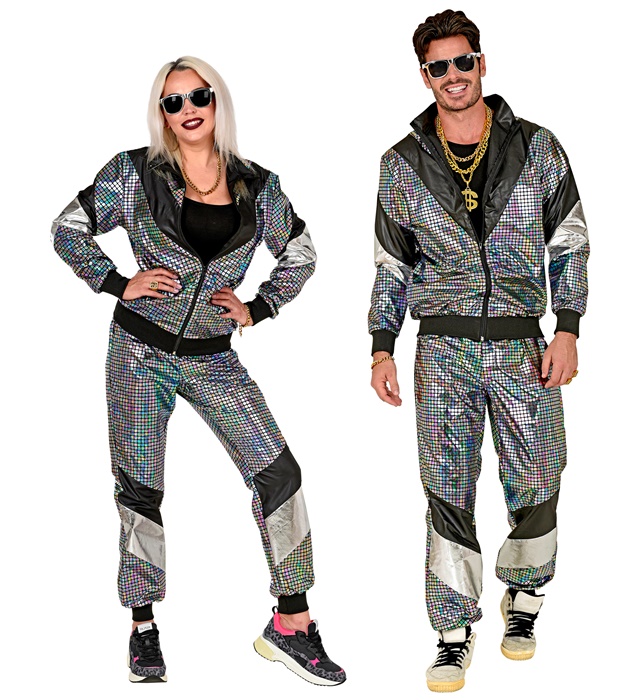 Costum Anii 80 Argintiu