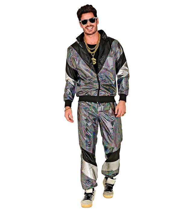 Costum Anii 80 Argintiu