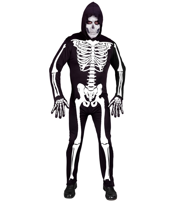 Costum Schelet Alb UV Adult