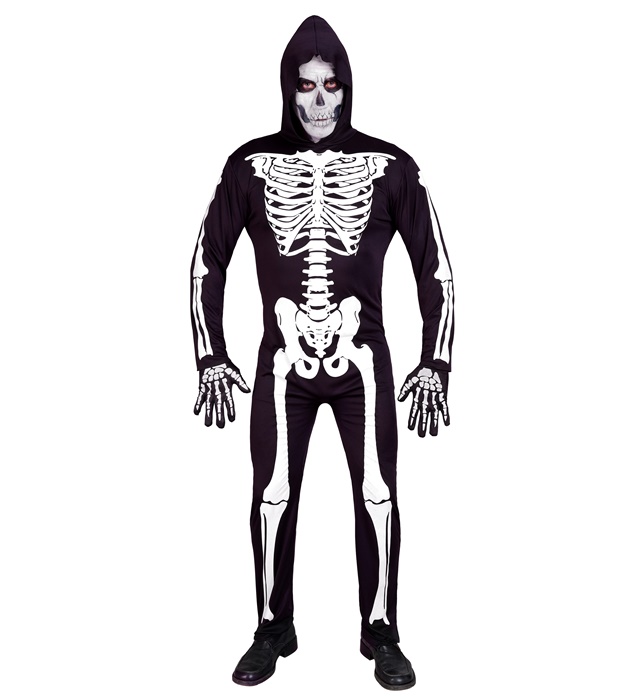 Costum Schelet Alb UV Adult