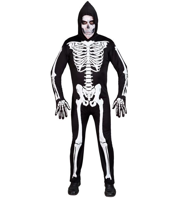 Costum Schelet Alb UV Adult
