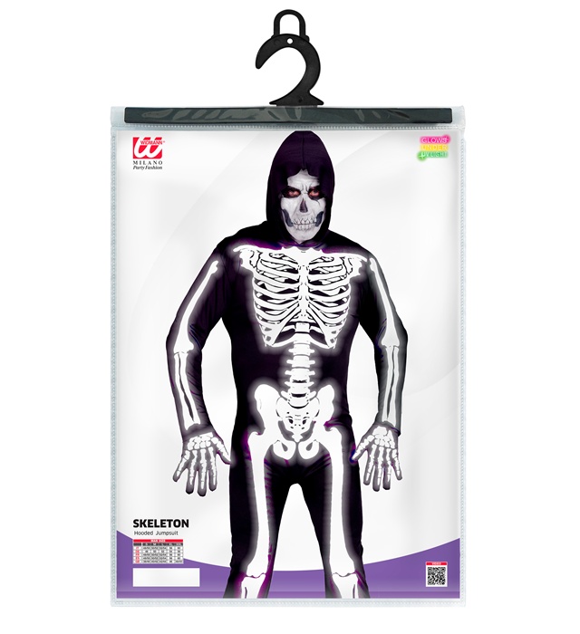 Costum Schelet Alb UV Adult