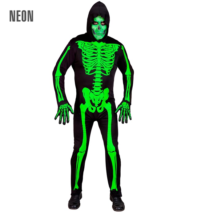 Costum Schelet Verde UV Adult