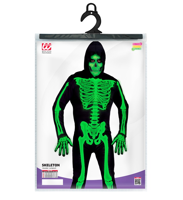 Costum Schelet Verde UV Adult